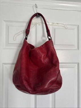 Frye Red Leather Hobo Bag